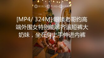 [MP4/ 324M] 眼镜老哥约高端外围女特别能聊齐逼短裤大奶妹，坐在身上手伸进内裤